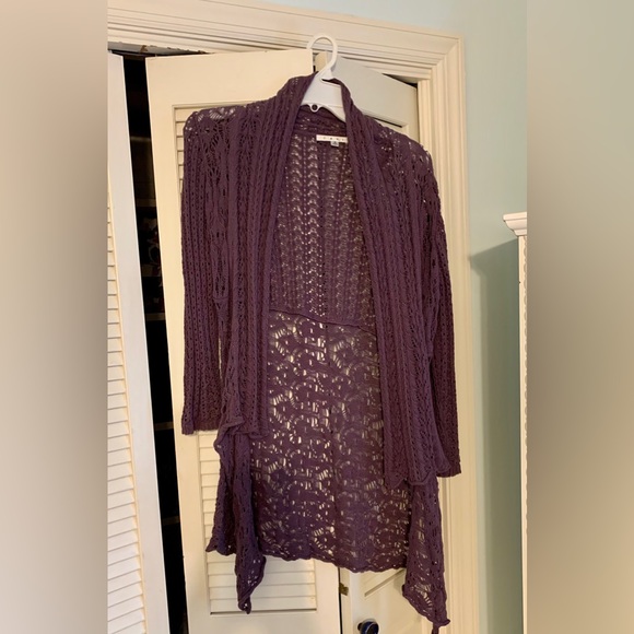 Cabi Style #719 Crochet Eggplant Cardigan - Picture 5 of 5